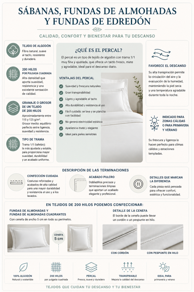 INFO 200 hilos percal cotton Vitae