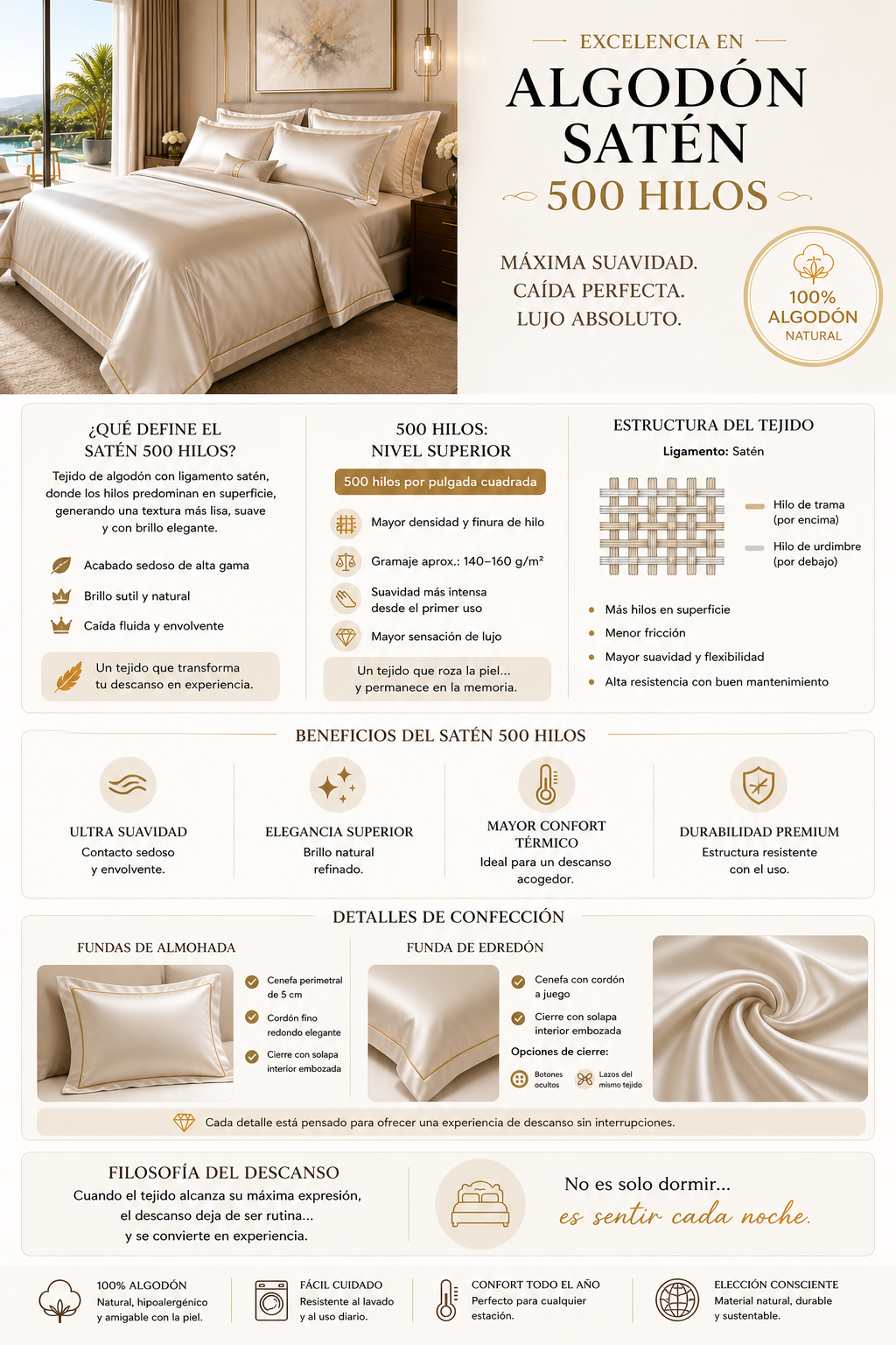Ficha productos tejido 500 hilos saten